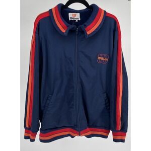 Vintage Wilson Full Zip Warmup Track Jacket Ring Collar Retro Sportswear Mens XL